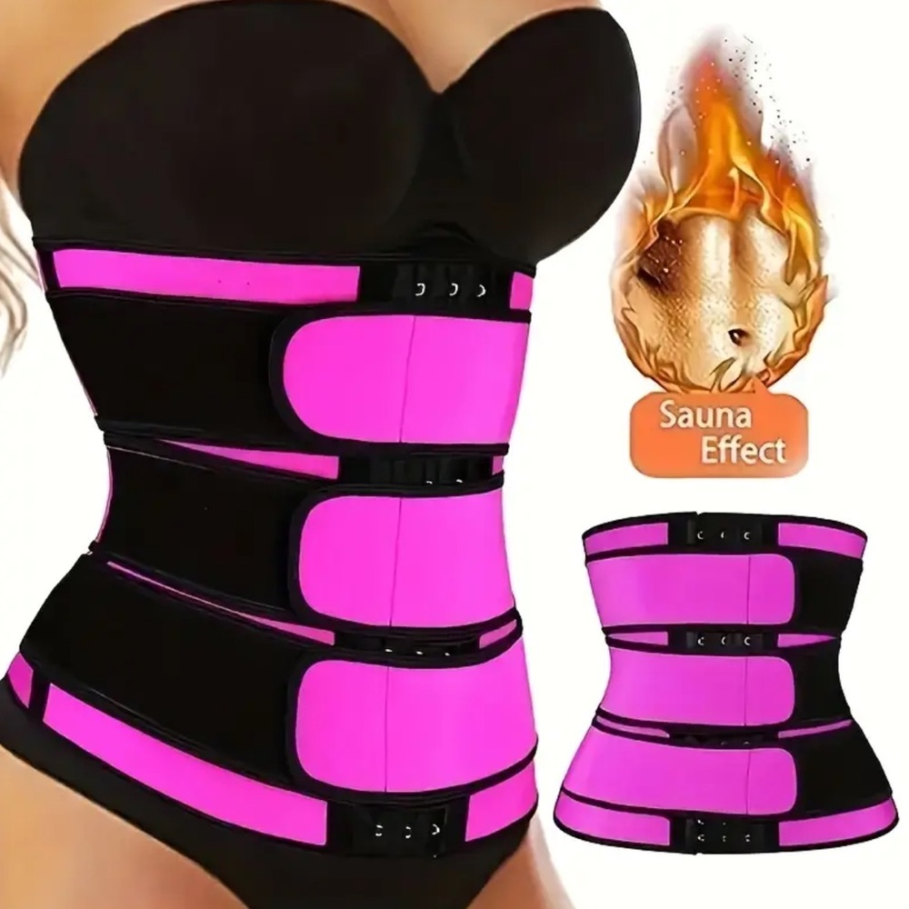 Women's Pink and Black Waist Trainer, NEW, size 6XL (41 - 43” waist)